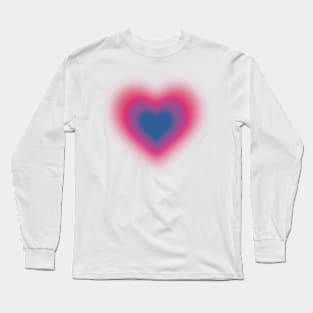 Bisexual blurry heart Long Sleeve T-Shirt